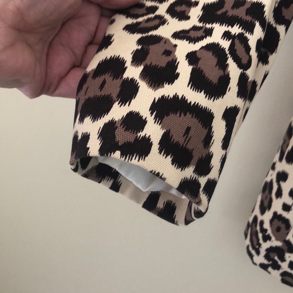 Banana Republic trench coat jacket women’s  XS lined animal print button front - Picture 9 of 12